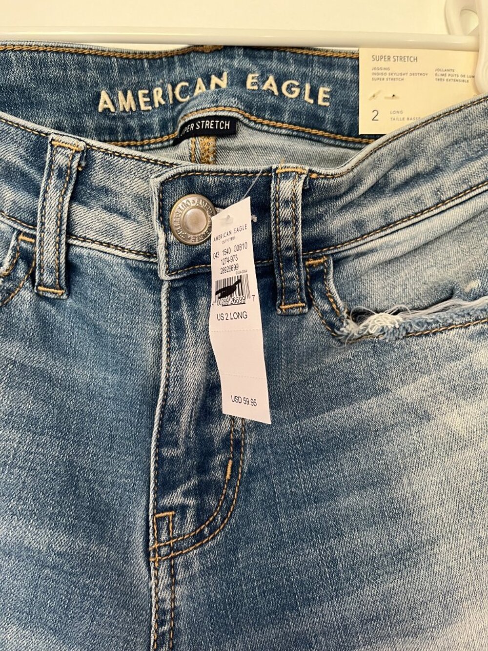 American Eagle Indigo Skylight Destroy Super Stretch Jennings NWT | Size 2L - Picture 5 of 7